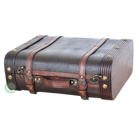 Auric Wood Leather Suitcase AU118155